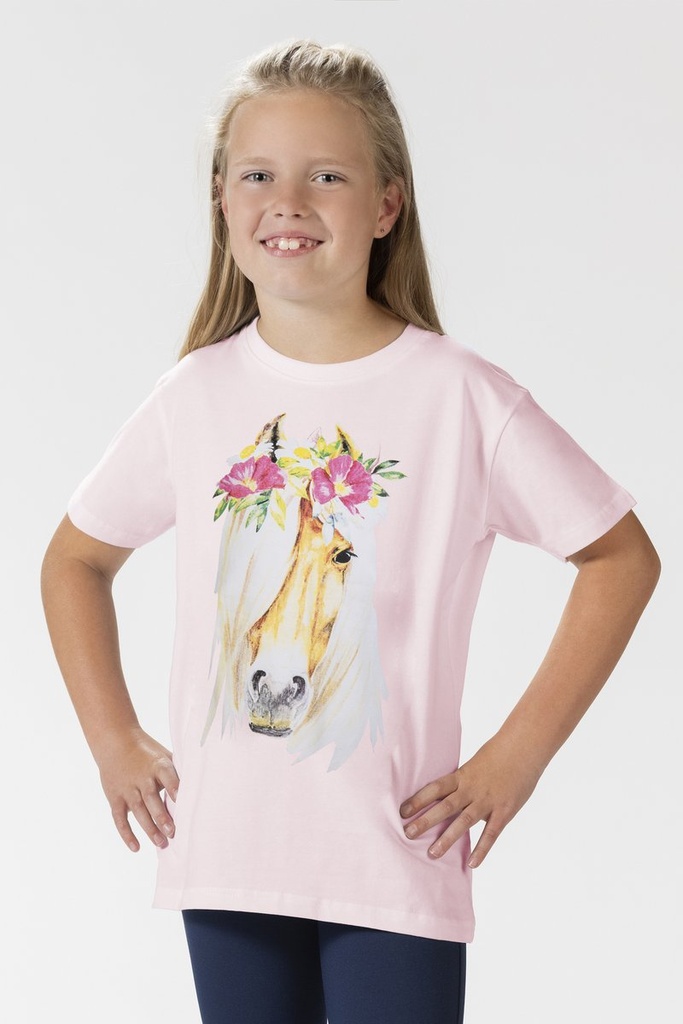 T-Shirt enfants -Flower Horse- - Rose (2)