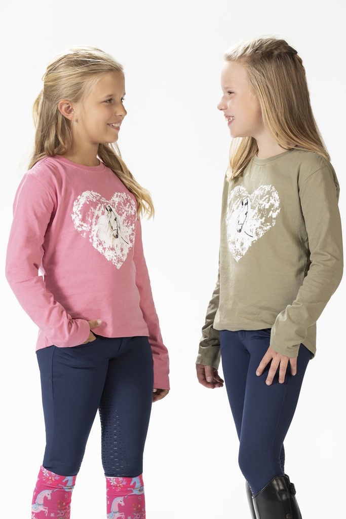 Polo à manches longues -Horse  - Rose (4)