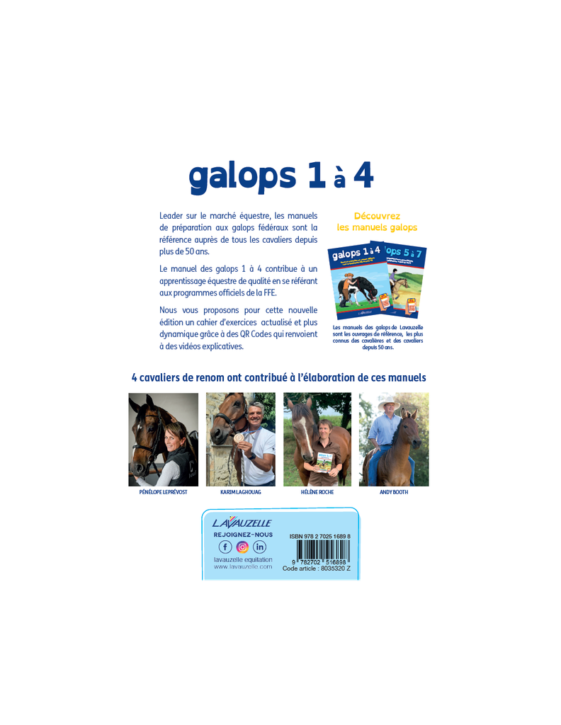 LAVAUZELLE Cahier d'exercices galop 1 à 4 avec vidéos