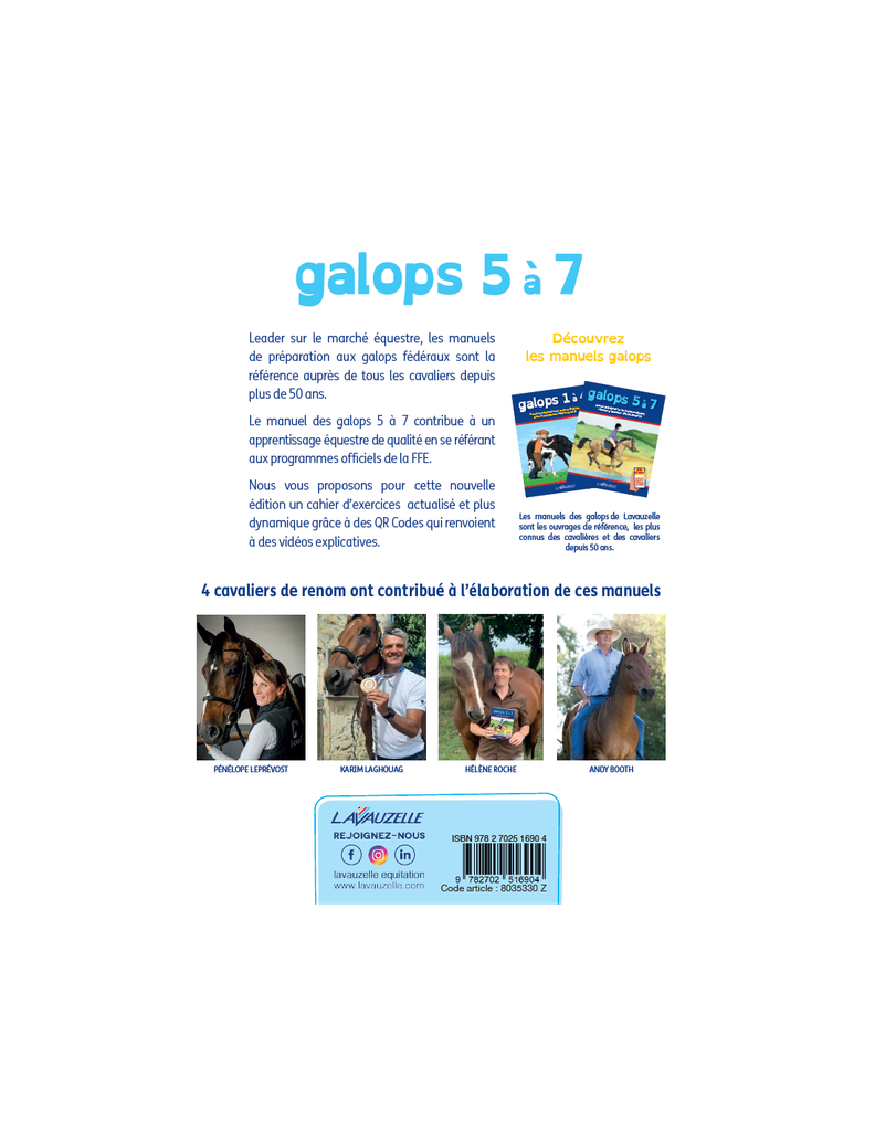 LAVAUZELLE Cahier d'exercices galop 5 à 7 avec vidéos