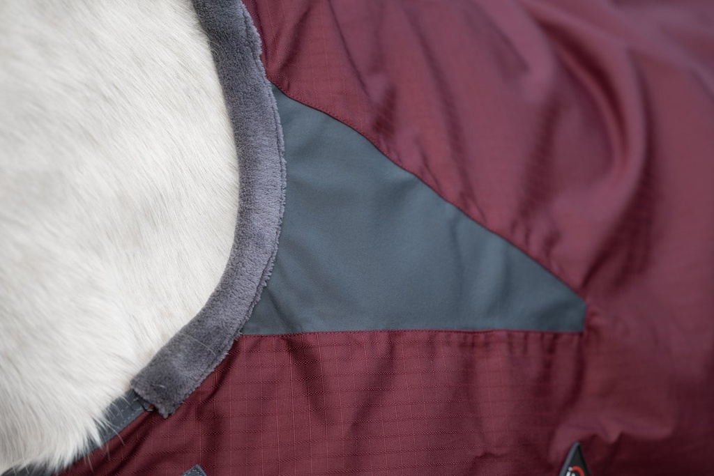 Couverture highneck -Yukon- 60 - Rouge foncé/gris (3)