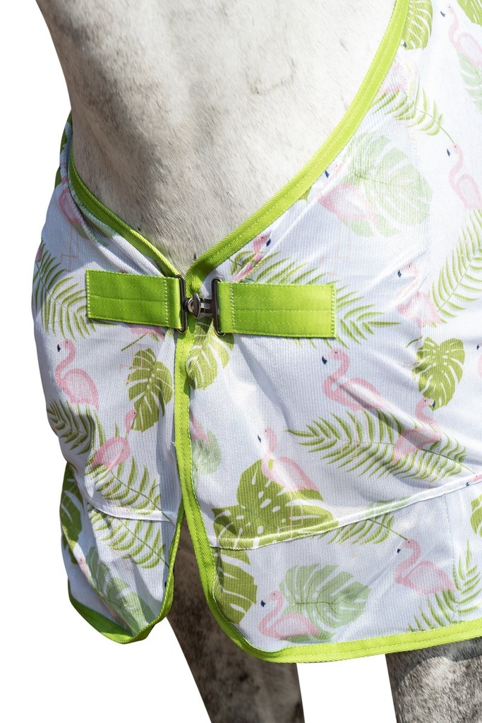 Couverture anti-mouches -Flami - Vert/rose bonbon (2)