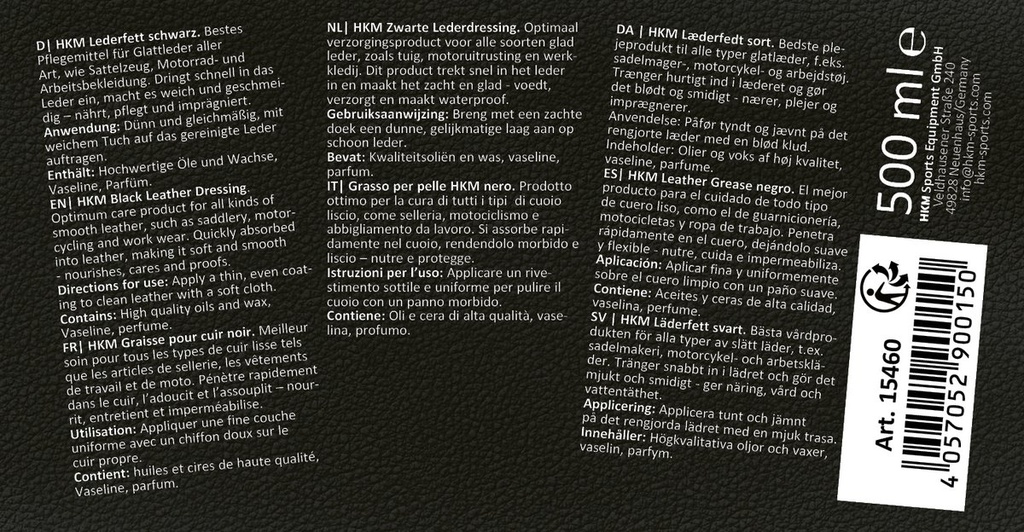 Graisse pour cuir noir 500 ml - Noir (2)