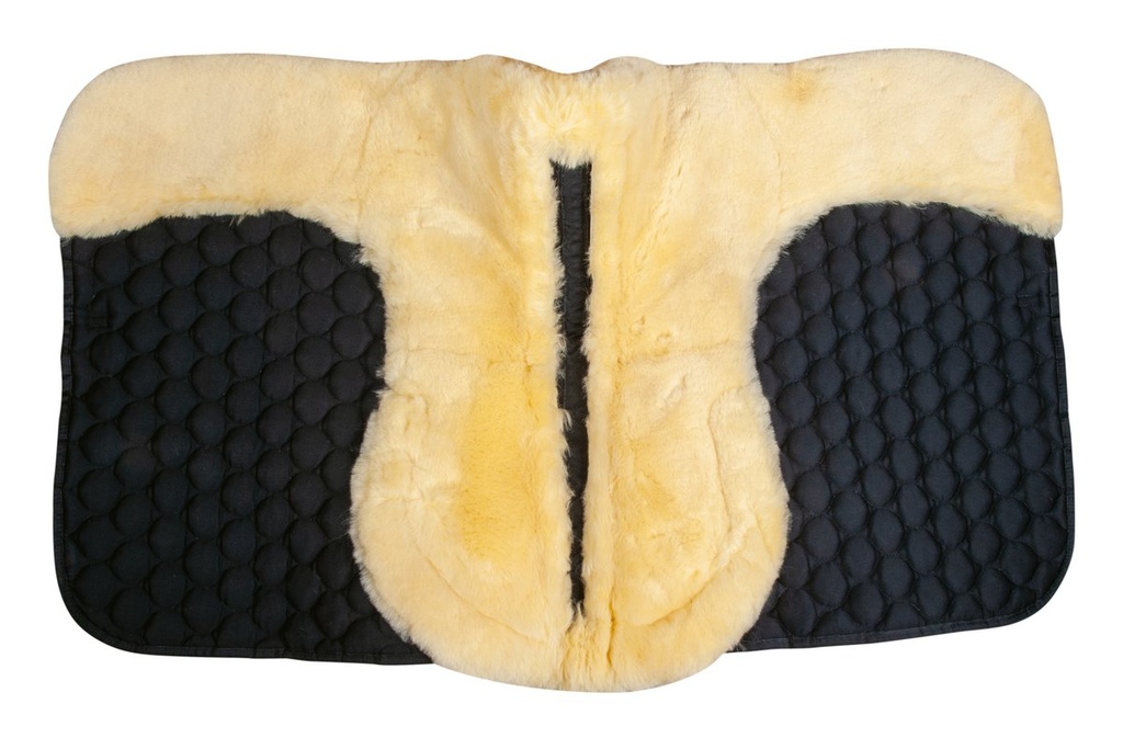 Tapis en mouton véritable - Noir/nature (3)