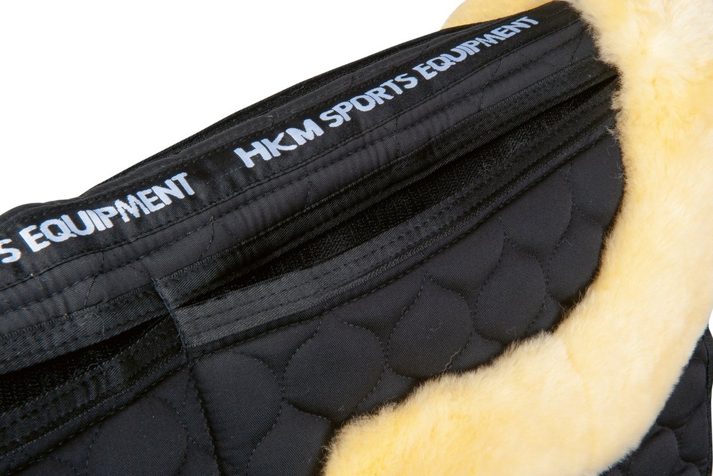 Tapis en mouton véritable - Noir/nature (5)