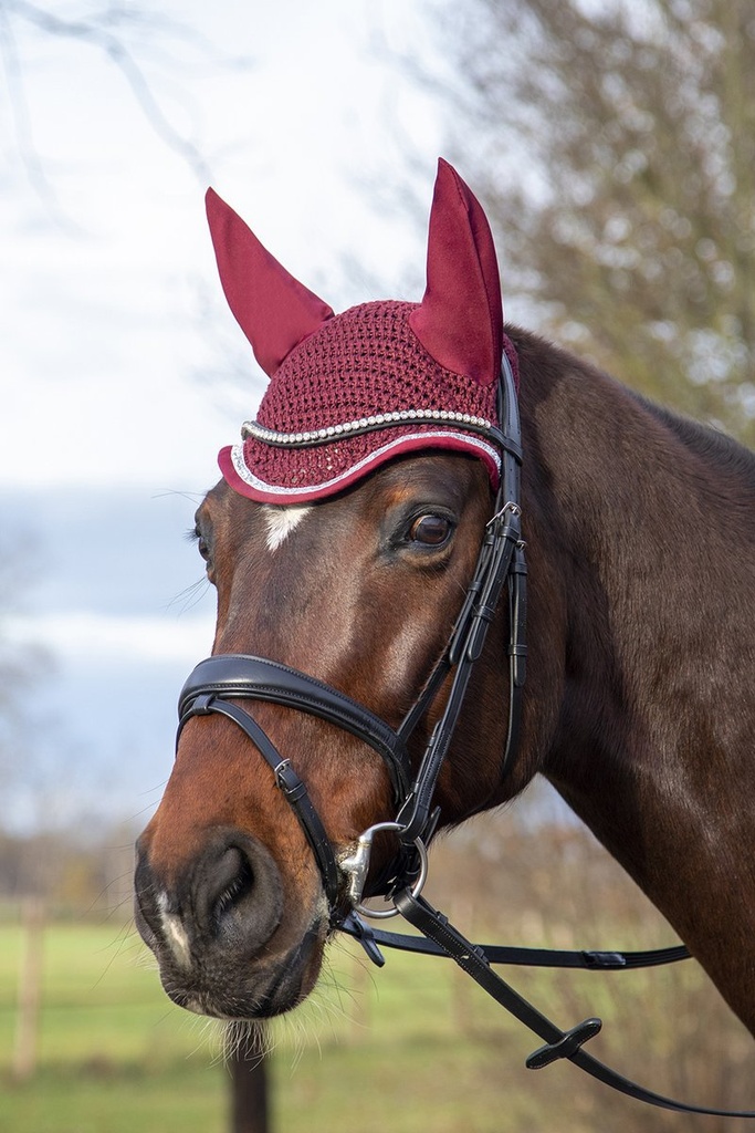 Bonnet anti-mouches -Romy- - Rouge foncé (3)