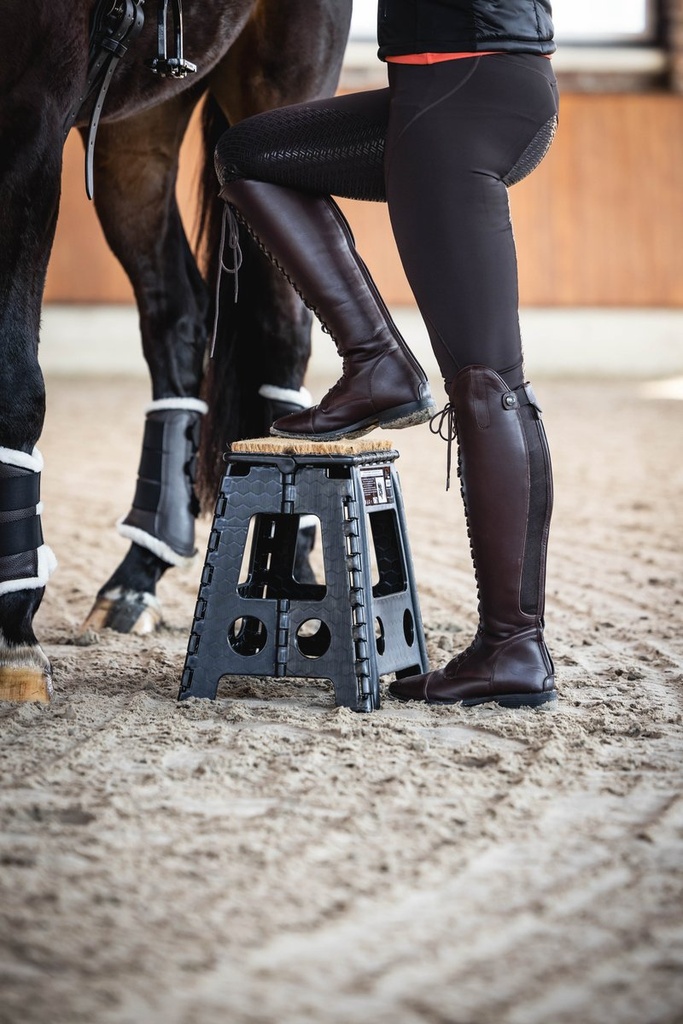 Tabouret pliant avec paillasso - Noir (3)