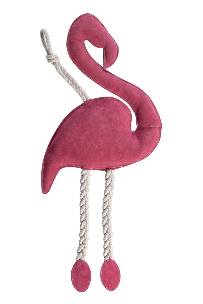 Jouet HKM Flamingo suspendu dans un box