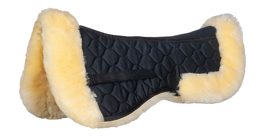 Amortisseur mouton véritable HKM Style, vue de dessus