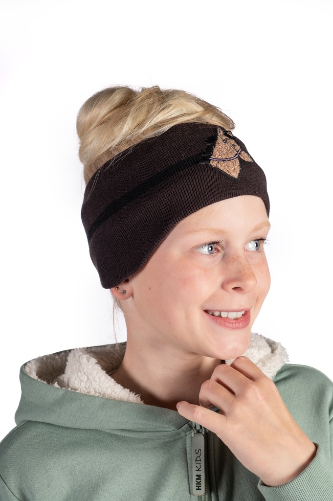 Bandeau enfant HKM Mia, détail de l'application tête de cheval