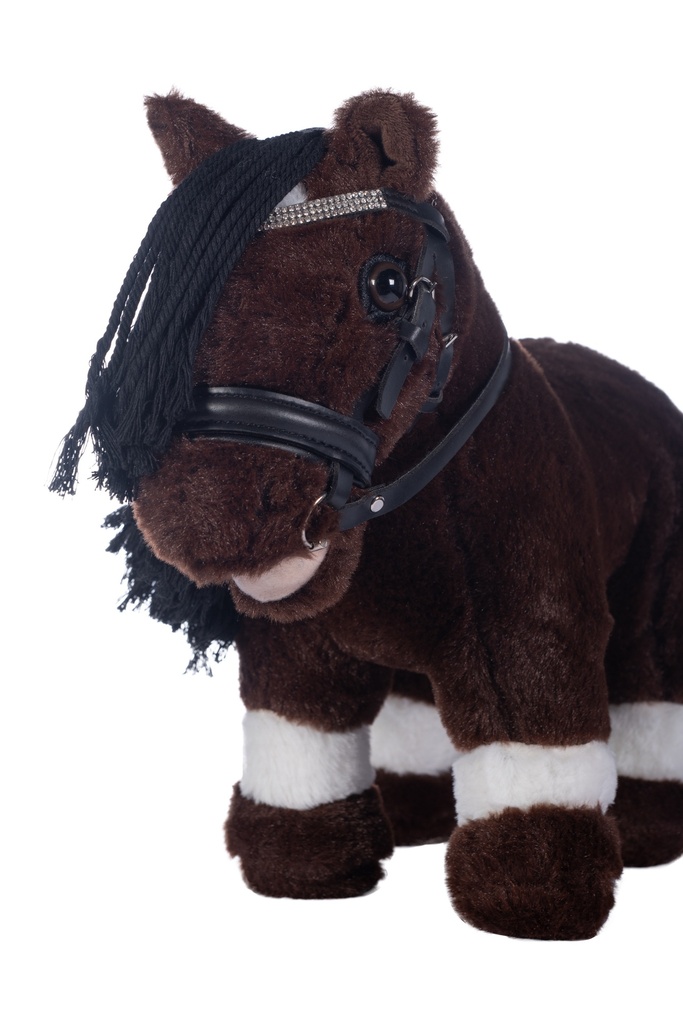 Bridon Cuddle Pony HKM posé sur la peluche