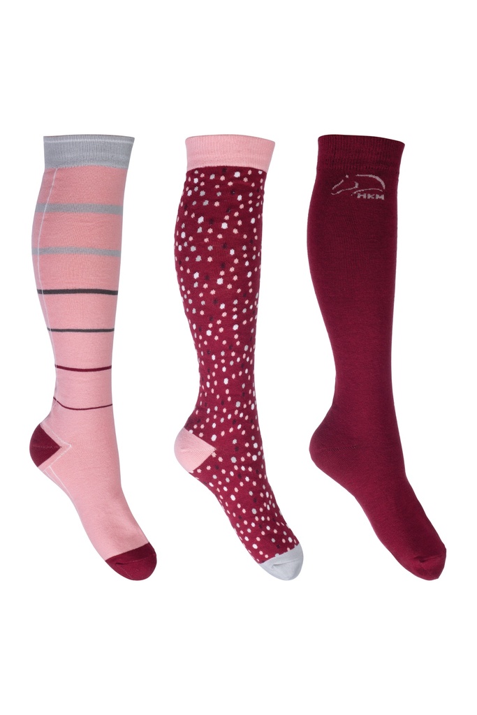 Chaussettes équitation HKM Miami lot de 3, vue d'ensemble