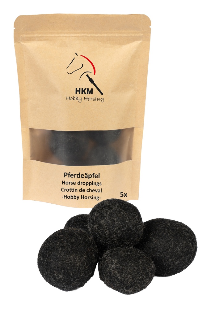 Crottin de cheval HKM Hobby Horsing, détail de la laine feutrée