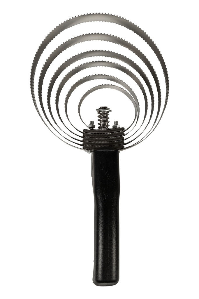 Etrille métallique HKM 6 anneaux, détail du peigne rotatif
