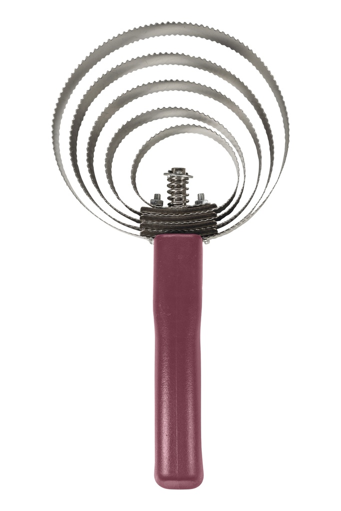 Etrille métallique HKM 5 anneaux, détail du peigne rotatif