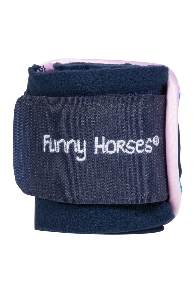 Bandes polaires HKM Funny Horses Hearts posées sur un membre