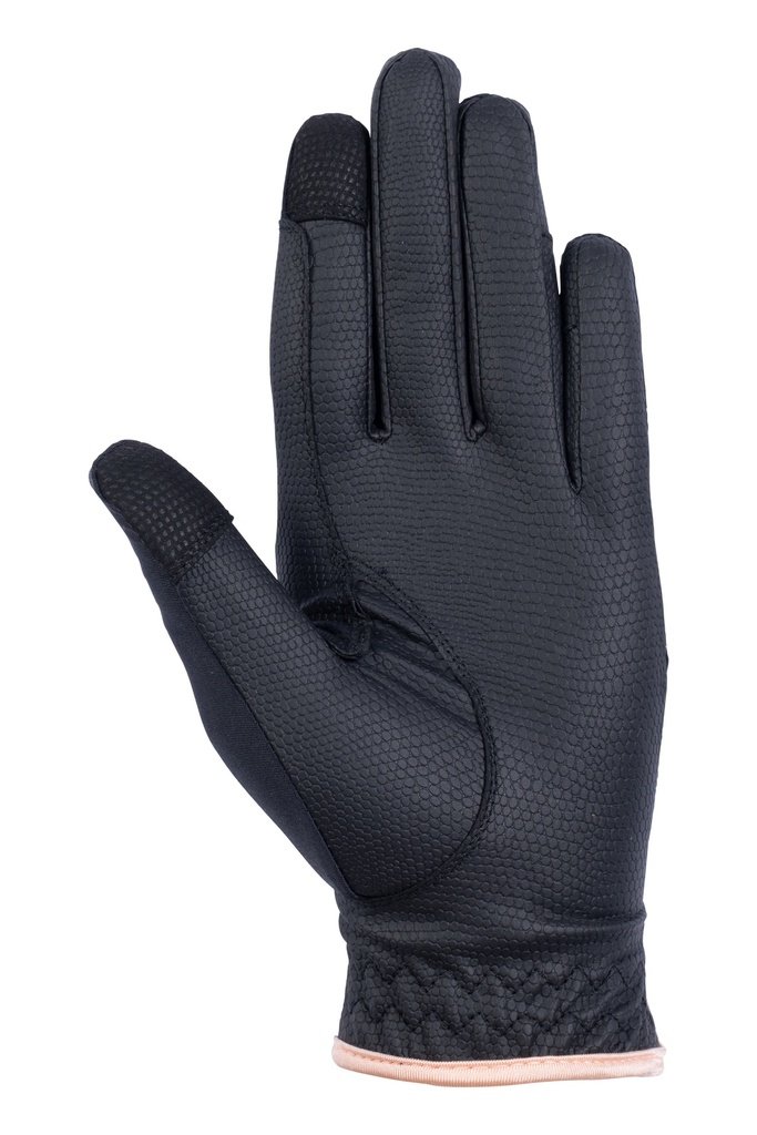 Gants HKM Rosegold Glamour Style, détail des pierres fines