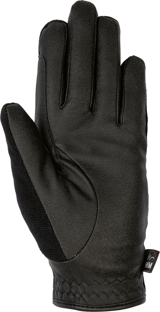Gants d'hiver HKM cuir synthétique, détail du passage de rênes