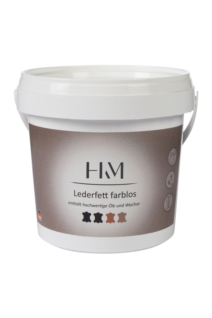 Graisse pour cuirs incolore HKM 500 ml, vue du pot