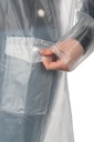 Imperméable transparent HKM fente de dos, détail de la capuche