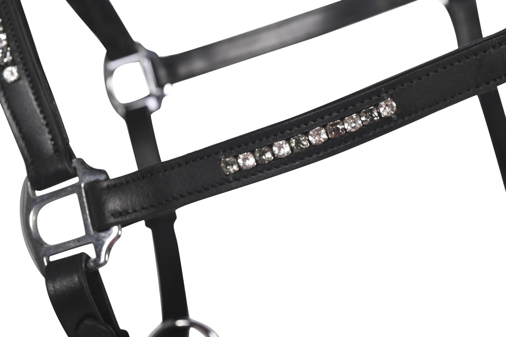 Licol en cuir HKM Sparkle, détail des pierres scintillantes