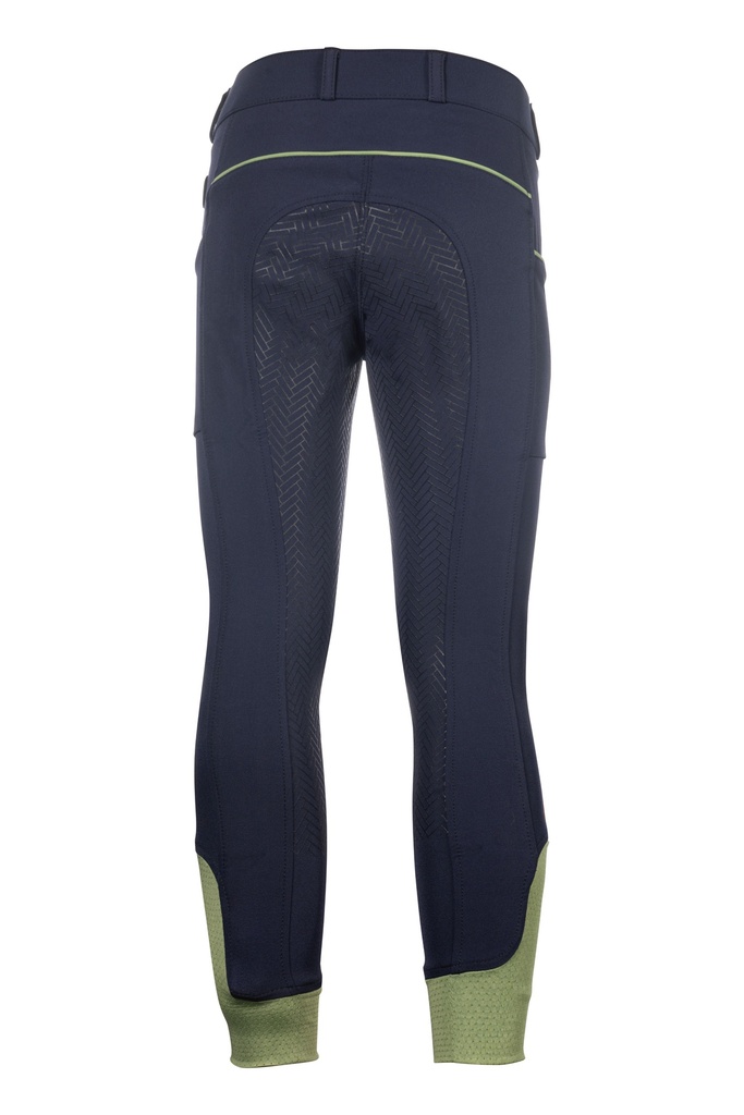 Pantalon HKM Kids Claire fond silicone, porté en selle