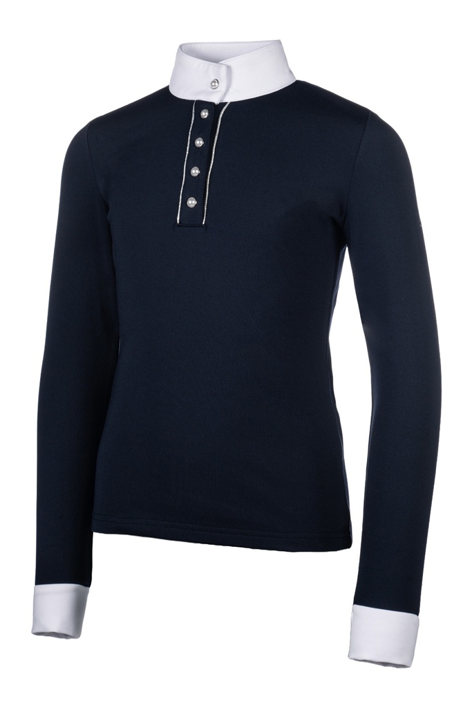 Polo de concours HKM Kids Emilia Kids, détail des boutons nacrés