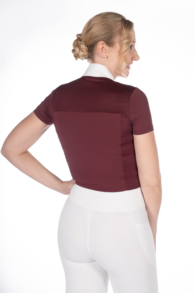Polo de concours HKM Virginia manches courtes, détail de la patte de boutonnage
