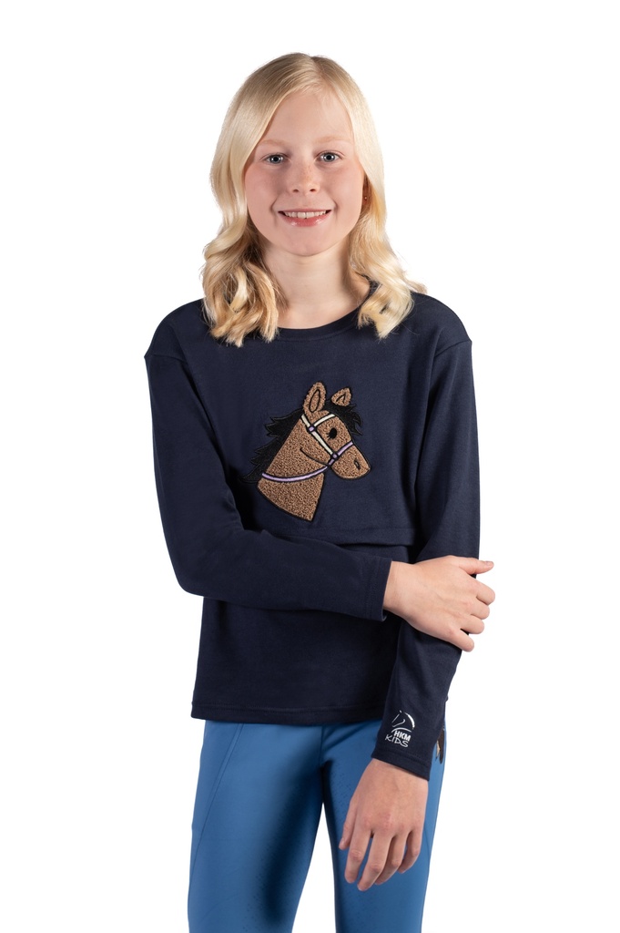 Polo HKM Kids Mia, détail de l'application tête de cheval