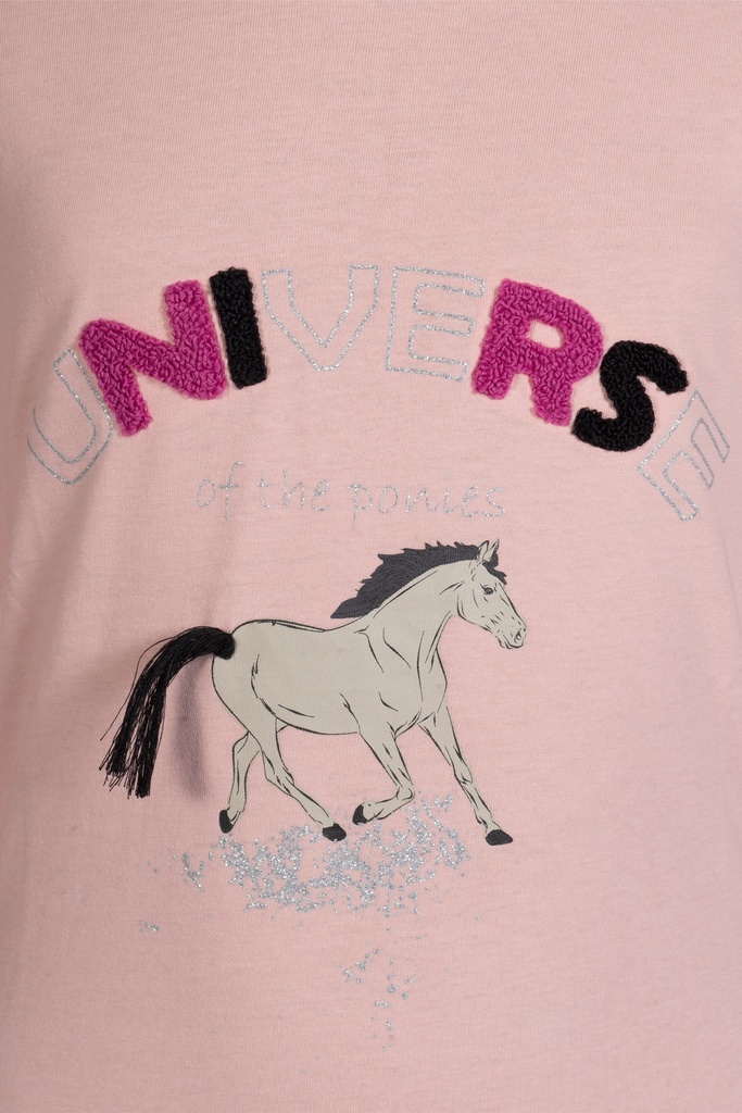 Polo HKM Kids Polly, porté par une jeune cavalière