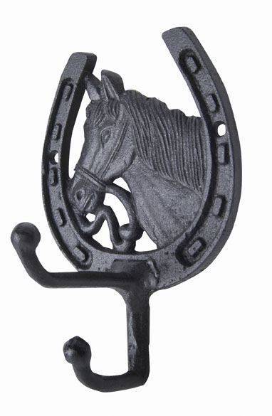 Porte-bridon HKM tête de cheval en laiton, vue d'ensemble