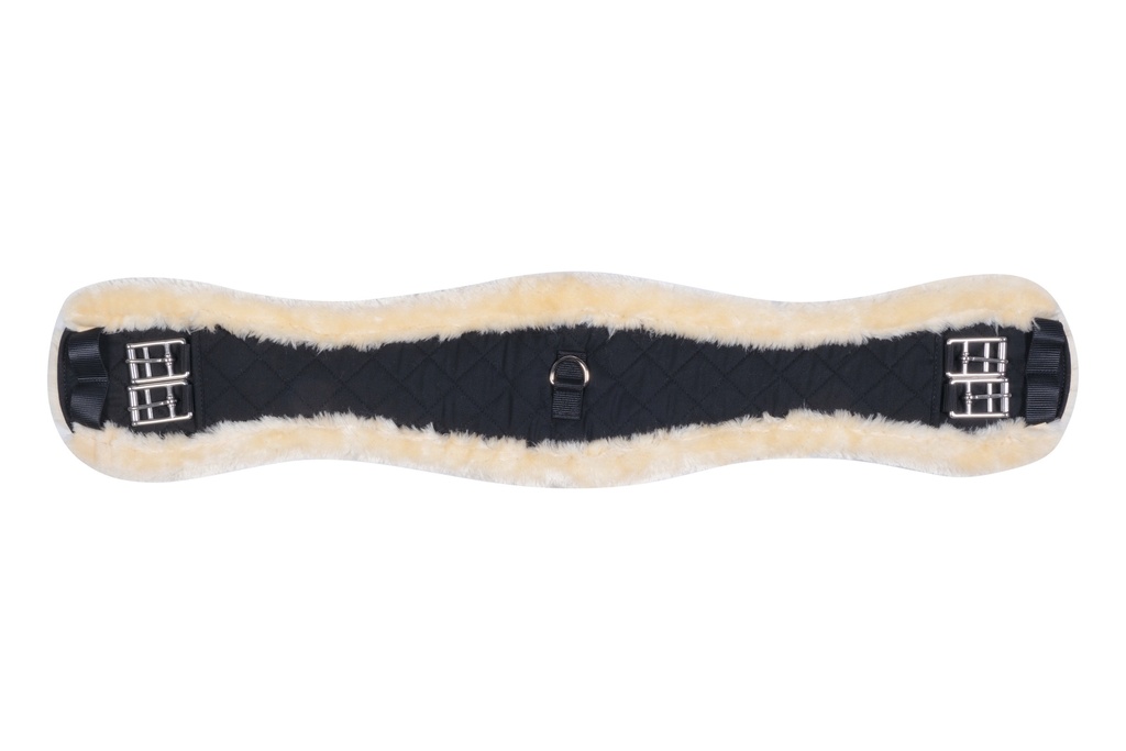 Sangle de dressage HKM synthétique peau d'agneau, détail des boucles