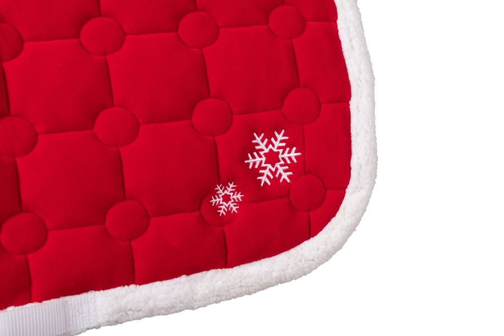 Selle cloth HKM Liverpool, détail de la broderie décorative