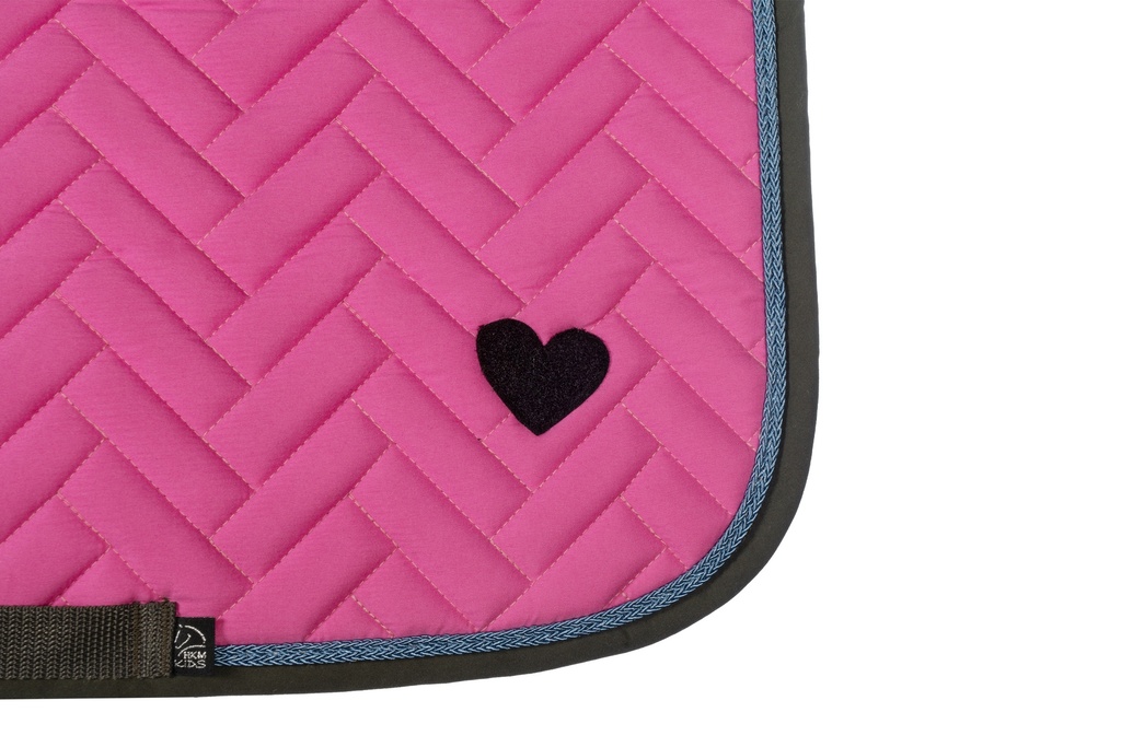 Tapis de selle HKM Kids Nele, posé sur la selle