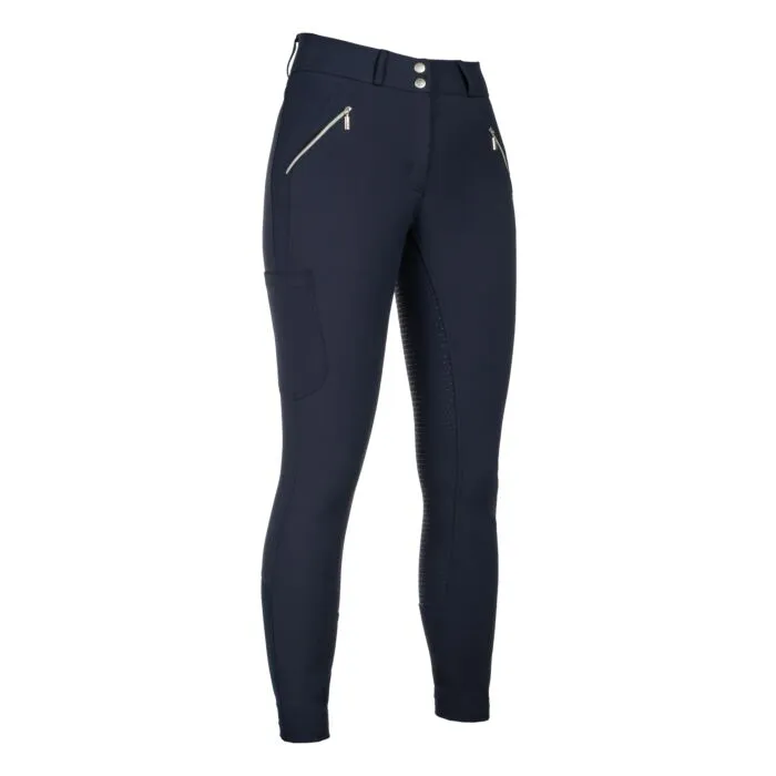 Pantalon HKM Lia High Waist, détail du bas de jambe mesh