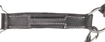 Licol cuir HKM Soft, détail de la garniture argent