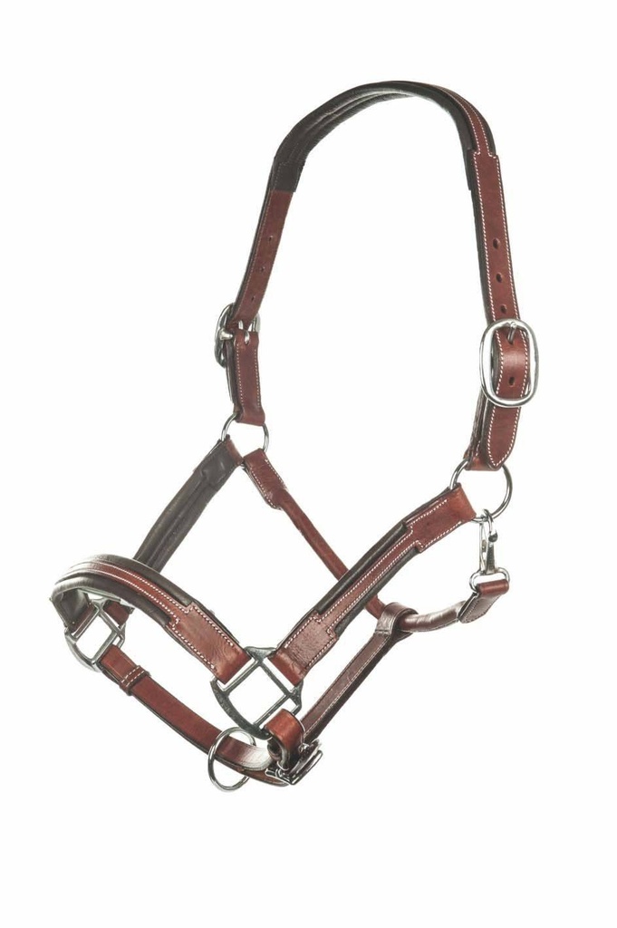 Licol cuir HKM Soft, détail du mousqueton sous-gorge
