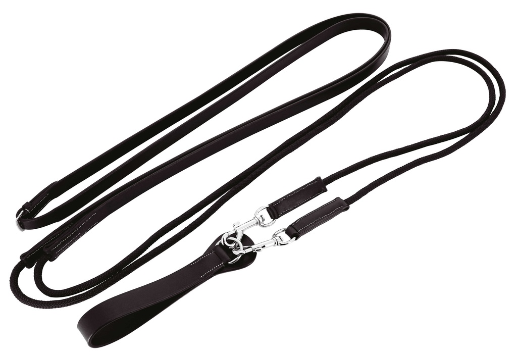 Rênes allemande NORTON PRO - Cuir/corde - vue 1