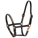 Licol en Cuir Noir Poney/Poulain Crystal Rosegold, vue supplémentaire montrant le coloris et les détails du produit