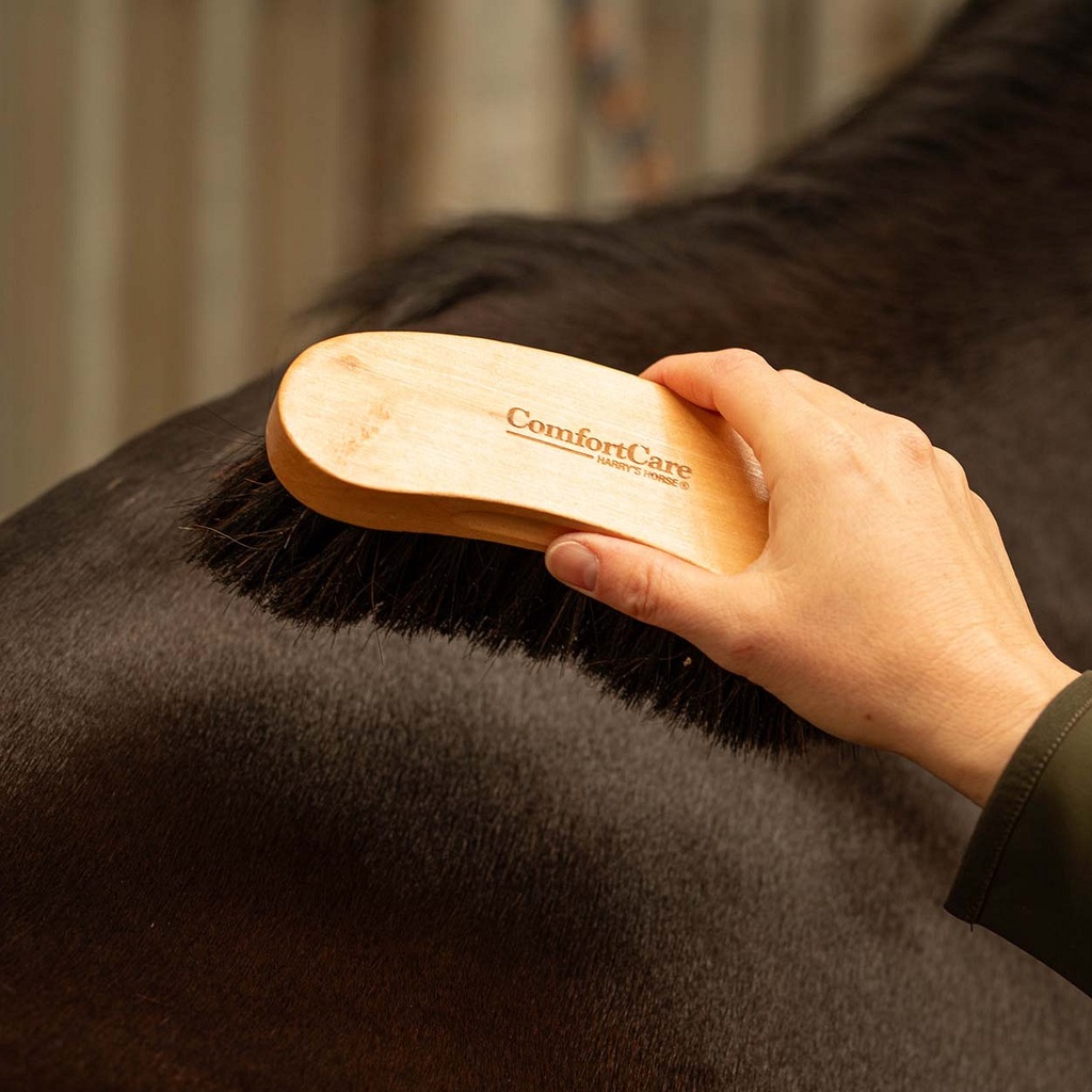 Brosse ComfortCare — crins de cheval, seconde vue du produit mettant en évidence la matière et les coutures