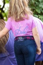Culotte Equitights Denim Diva Violet Full Grip, vue complementaire mettant en evidence les finitions et les coutures du produit