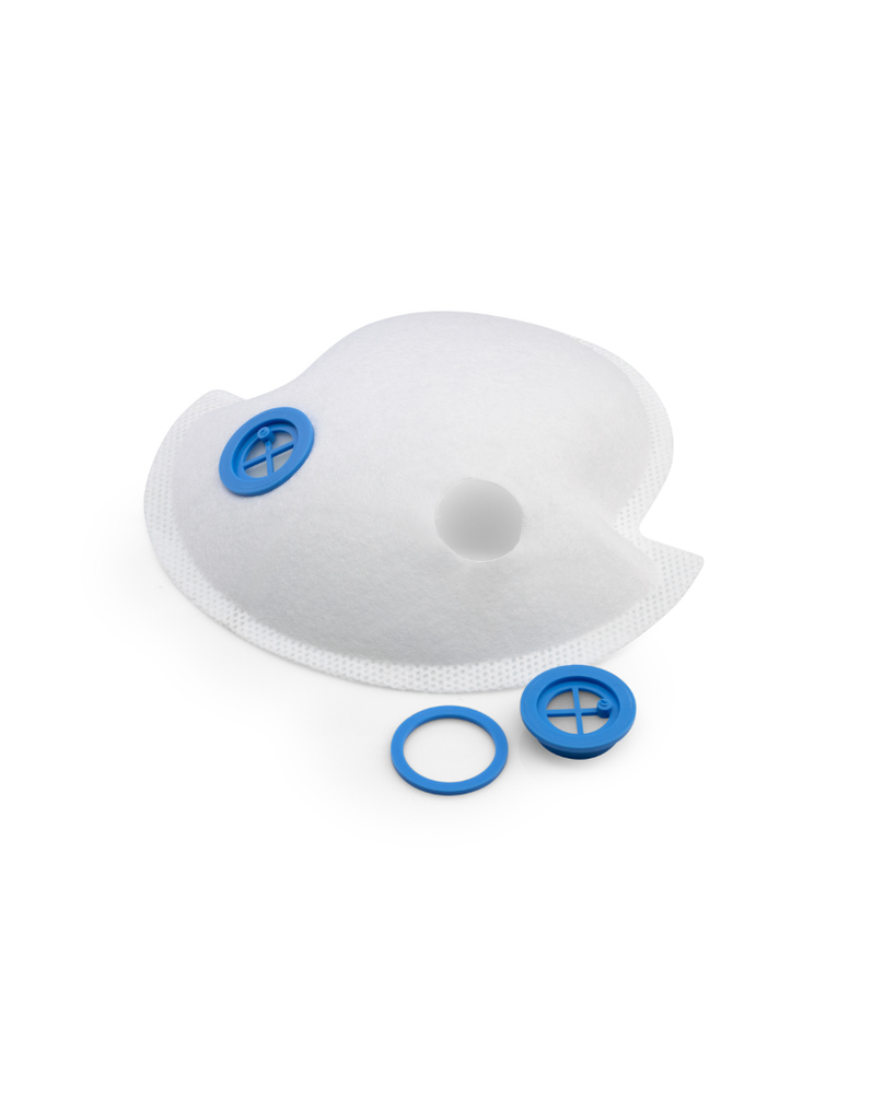 SAHOMA-II Membrane filtrante avec ensemble valves Or-Vet, gros plan étiquette et composition du flacon