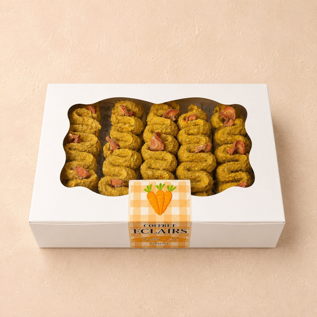 Coffret 5 Eclairs Parasites, coffret bio EquiNatBio, gros plan sur la texture et les ingrédients