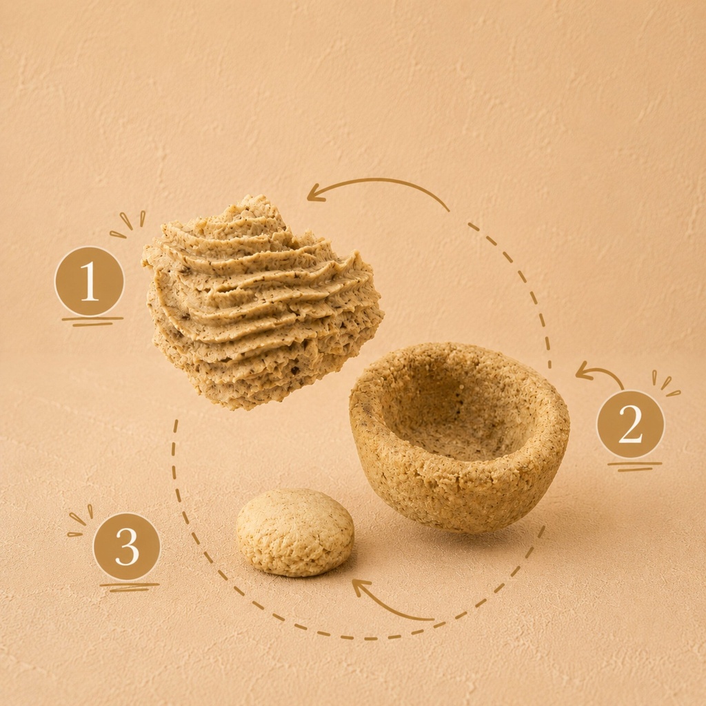 CUPCAKEBIO-DIGESTION, cupcake bio EquiNatBio, gros plan sur la texture et les ingrédients