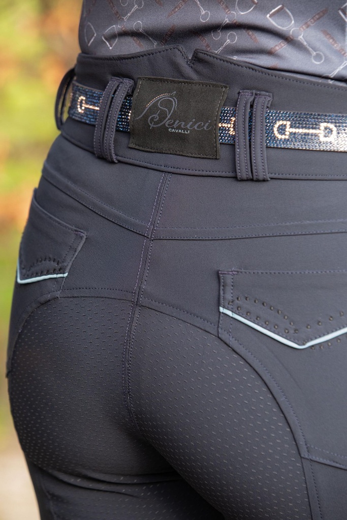 Pantalon d'équitation Denici Cavalli Indigo Full Grip - Femme