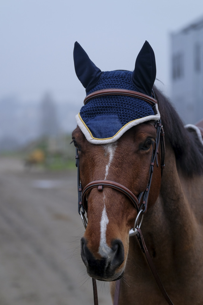 Bonnet chasse-mouches EQUITHÈME "Denim"