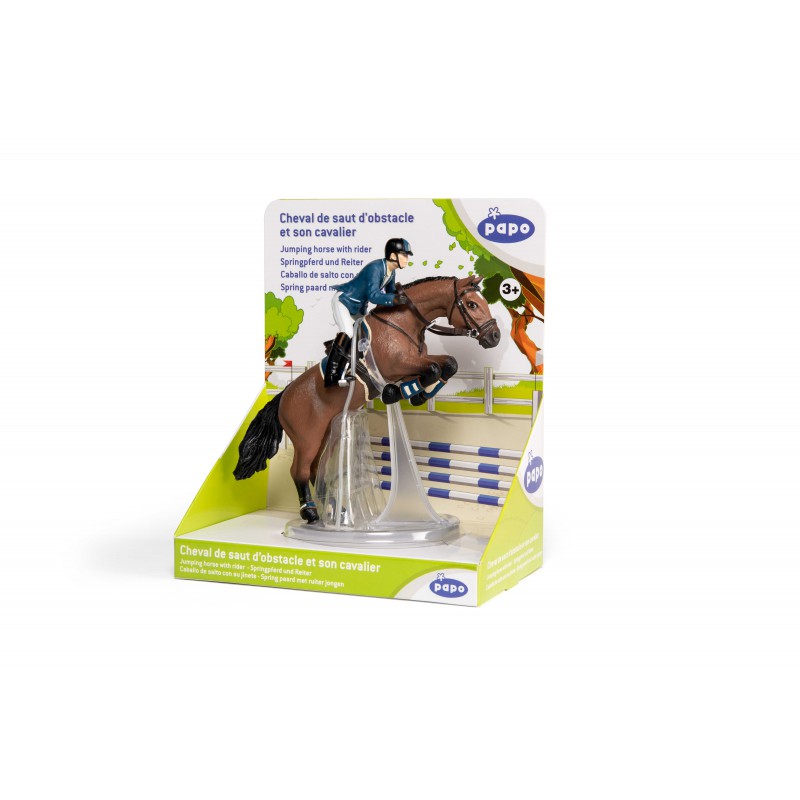 Cheval de saut d'obstacle et son cavalier PAPO - 8