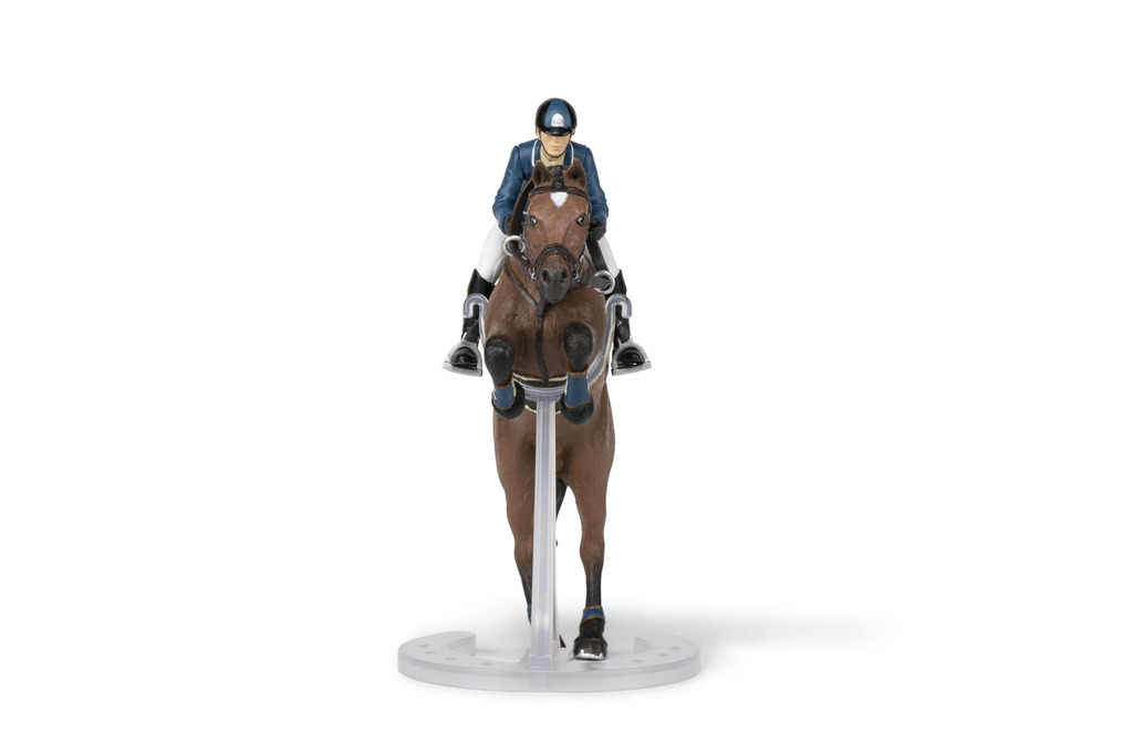 Cheval de saut d'obstacle et son cavalier PAPO