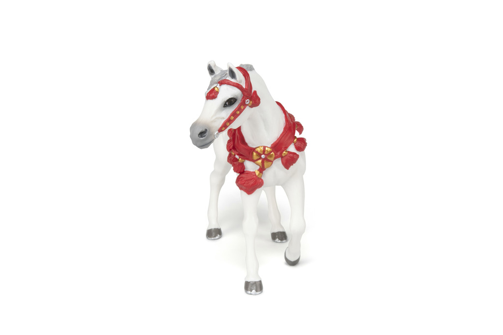 Cheval Arabe blanc en tenue de parade PAPO