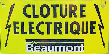 Plaque de signalisation clôture BEAUMONT